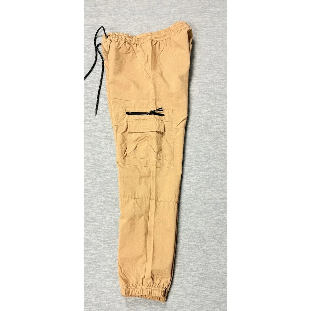 PacSun Relaxed Jogger Mens Small Tan Khak3i Cargo Pants Nylon Utility